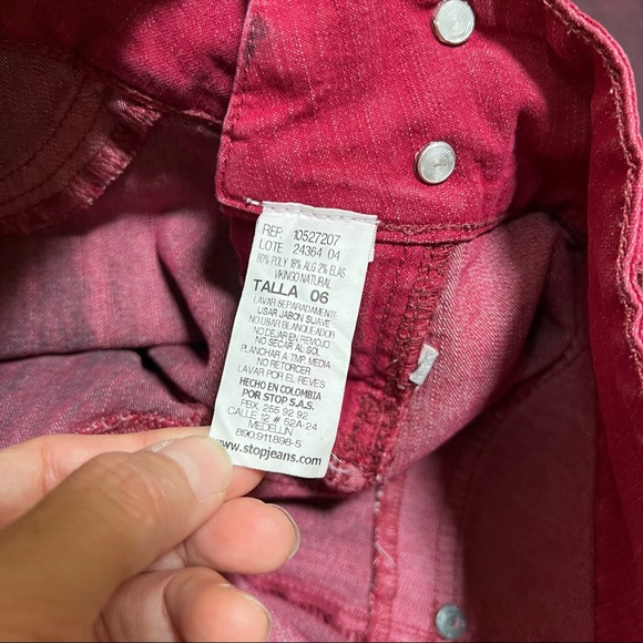 Ultradescaderado plus STOP jeans burgundy size 6 tall - Picture 5 of 8